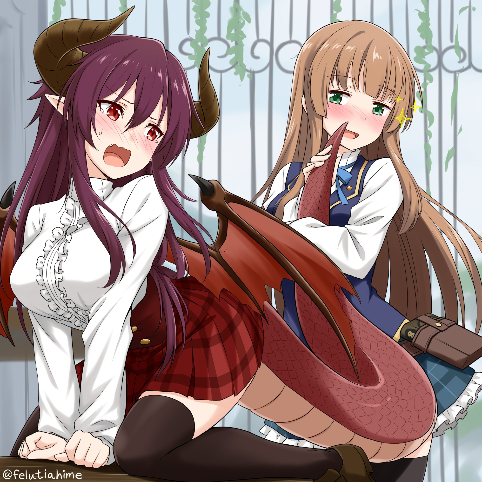 Dynasty Reader » Image › felutiahime, Anne x Grea, Manaria Friends, Yuri,  Monster girl