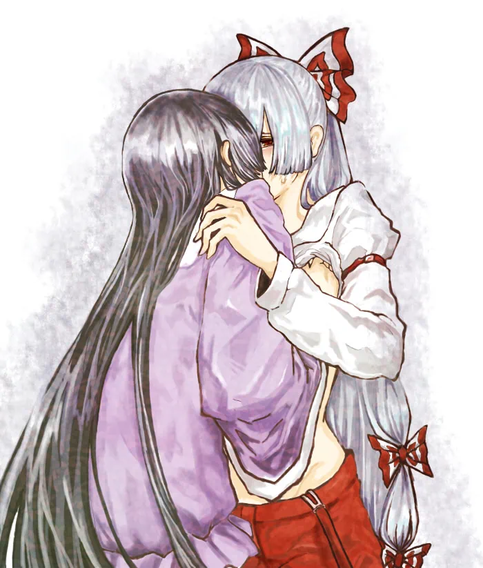 __fujiwara_no_mokou_and_houraisan_kaguya_touhou_drawn_by_botan00__be08872c1b3893ea1714227b4e72a126