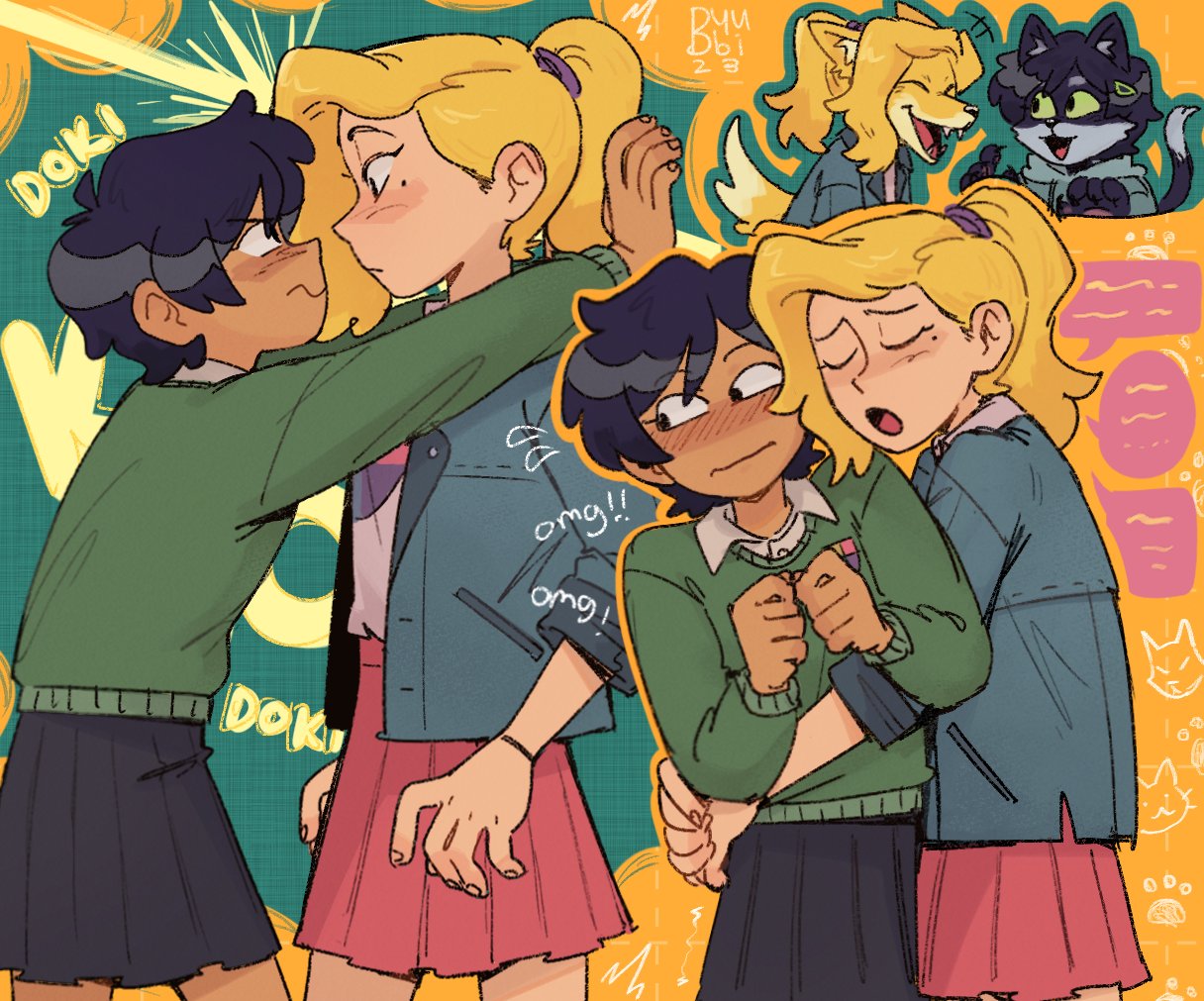 Dynasty Reader » Image › Byubii, Marcy x Sasha, Amphibia, Yuri, Kabedon